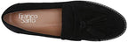 Franco Sarto Womens Carolynn Lug Sole Loafer with Tassel Detail , Black Suede, 8.5 M