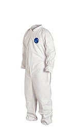 Collared Disposable Coveralls, 2XL, White, Zipper