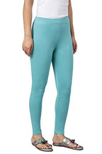 W for Woman Light Blue Solid Knitted Womens Tights