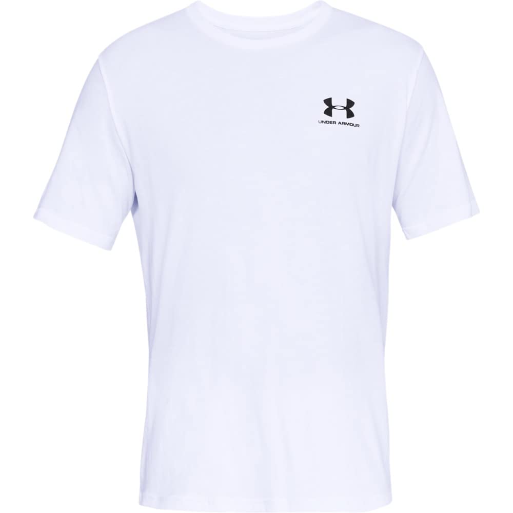 Under Armour Men's Sportstyle Left Chest Short-Sleeve T-Shirt, White (100)/Black, X-Small