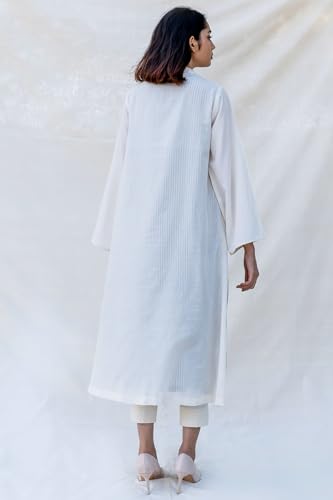 ANNI DESIGNER Womens Cotton Blend Straight Printed Kurta with Pant (Nabhita White_M_White_Medium)