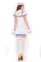 Music Legs 70640-XL 4 Piece Blue & Gold Trimmed Dress with Front Bow & Anchor Embroidery with Hat&#44; Scarf&#44; & Gloves&#44;