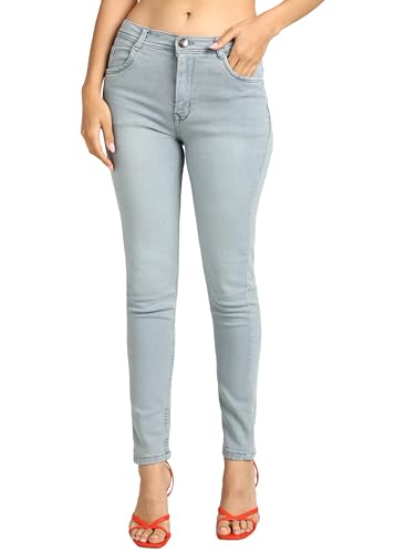 Nifty Womens Denim Stretchable Slim Fit High Waist Jeans (1393N_Gry_34_Grey_34)