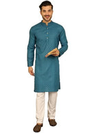 Jompers Mens Printed Cotton Kurta Pyjama Set