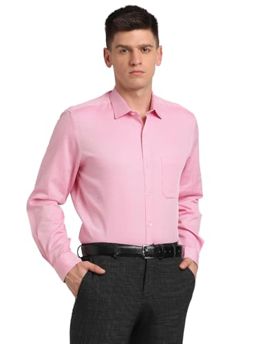 Turtle Men Giza Cotton Light Pink Regular Fit Formal Shirt