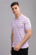 ADRO Mens Solid Regular Fit Polo Shirt (PNOP24-L1-PUGRWH_Lavender