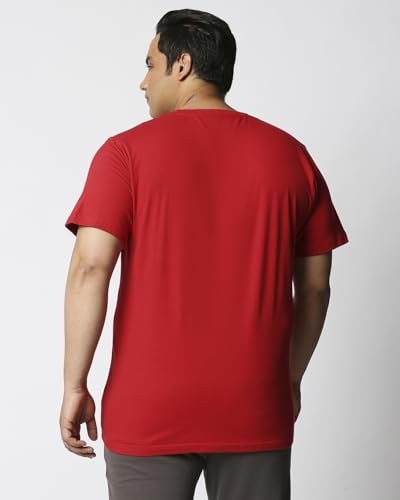 Bewakoof MenS Graphic Printed Oversized Plus Size T-Shirt_625693_Red_4Xl