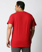 Bewakoof MenS Graphic Printed Oversized Plus Size T-Shirt_625693_Red_5Xl
