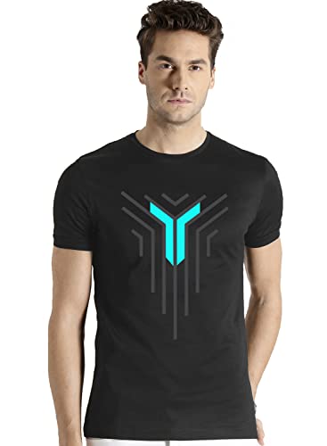ADRO Men's Graphic Design Printed T-Shirts (RNR-M-LNL-BL_Black_XL)