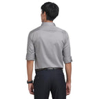 Turtle Men 100% Cotton Slim Fit Grey Solid Formal Shirt