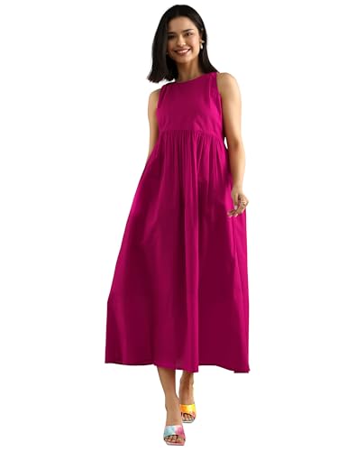 Libas WomenS Cotton Floor Length Dress (29893_Magenta
