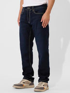 The Souled Store Denim Dark Blue Men and Boys Classic Fit Cotton Blend Jeans