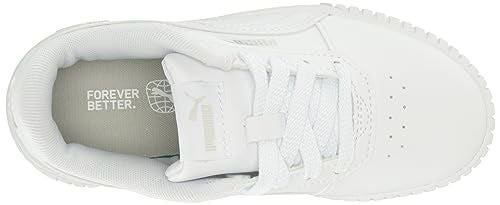 PUMA Carina 2.0 Sneaker, White Silver, 4 US Unisex Big Kid 38618502