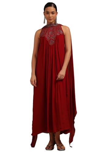 Soch Women Chinon Embellished Dress with Work