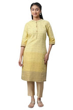Yellow Tonal Zari Dobby Kurta (Size: M)-24Aua12668-704141
