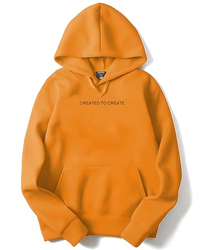 ADRO Mens Printed Hoodies in Premium Cotton Fleece 340 GSM (H23-M-CRE-MU_Mustard_S)