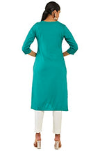 Soch Women Green Rayon Solid Kurta