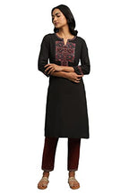 W For Woman Women'S Cotton Regular Kurta_Midnight Black