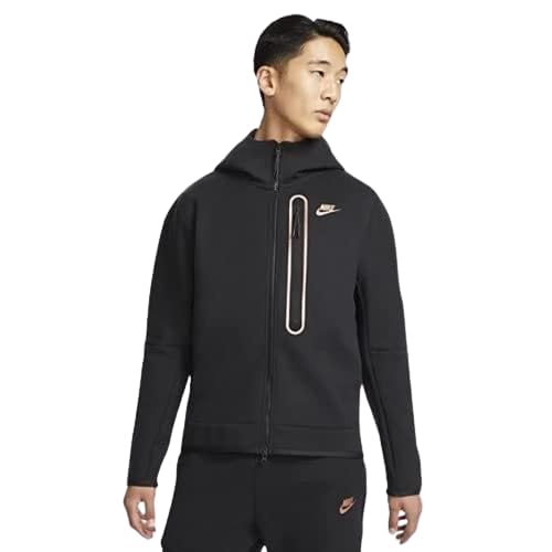 Nike Cotton Regular Hooded Neck Sweatshirt Nsw Tch Flc Brshd Fz Hood Men Fashion Hoodies