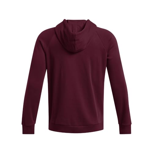 Under Armour Men's Rival Fleece Hoodie, (609) Maroon / / White, X-Large