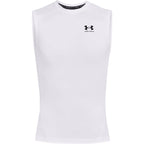 Under Armour Men's Armour HeatGear Compression Sleeveless T-Shirt , White (100)/Black, Small