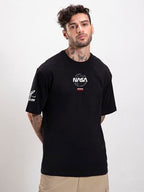 Bewakoof Official Nasa Merchandise MenS Graphic Print Oversized Fit Half Sleeve Round Neck Cotton T-Shirt