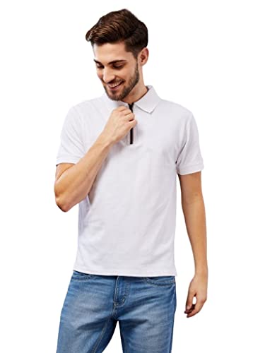 Leriya Fashion Mens Polo-Neck with Zip Closure Type T-Shirt || Half Sleeves Casual T-Shirt for Men || Ragular Wear Classic T-Sh