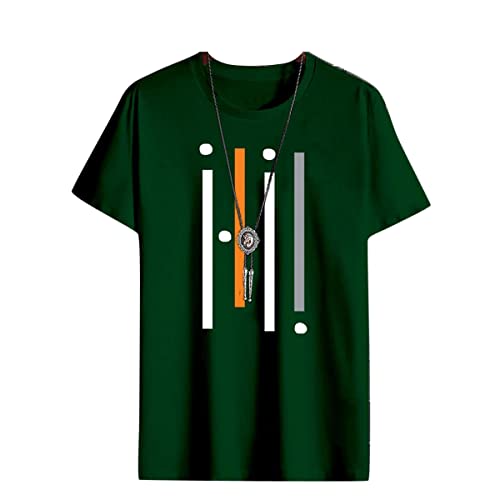 LookMark Mens Stylish Pure Cotton Printed Regular Fit Tshirt (MT13-S-GREEN)