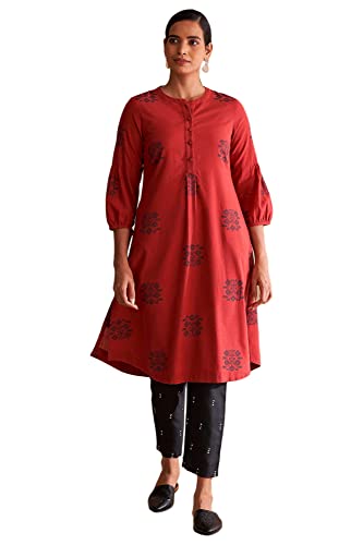 Red Yarn Dyed Dobby Kurta