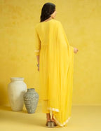 Kaari Rayon Womens Kurta Set (KAAAW24WSKD-70018_Amaltas Yellow