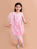 Pspeaches Girls Cotton Kurta & Palazzo (Ks-Khaddi Pink-T-12-14_Pink