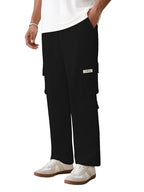 Tagdo MenS Elastic Waist Straight Leg Casual Pants (Rf-Track-Pant-2023-Black-32)
