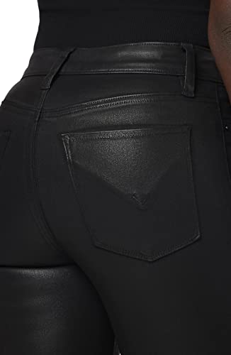 HUDSON Women's Barbara High Rise Super Skinny Ankle Jean, Noir coated, 26