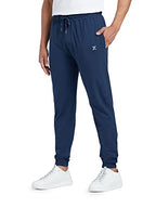 XYXX Mens Cotton Modal Joggers - Relaxed Fit, Antimicrobial, High Stretch, Sweat Absorbent Solid Ace Loungewear with Zippered P