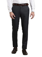 Turtle Men Navy Blue Slim Fit Dobby Flat Front Polyviscose Flat Front Formal Trouser || Pant || Mens Trouser