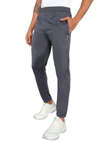 Shiv Textiles MenS Solid Lycra Full Elastic Regular Jogger Track Pant (Dark Grey-Large)