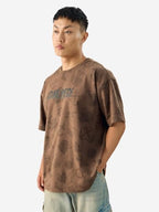 The Souled Store Official One Piece: Pirate Tales Short Sleeve Round Neck Brown Graphic Printed Cotton Oversized T-Shirts For Me