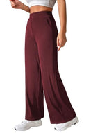 GRECIILOOKS Womens Baggy Fit Trouser (GL-TR953-L-BURGUNDY)