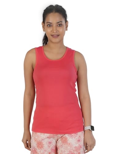 Rupa Colors Playsure Solid 100% Combed Cotton Rib Fabric, Womens Tank Top, Sleeveless Pack of 1