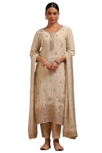 Soch Women Tissue Embroidered Suit Set with with Beads and Stones