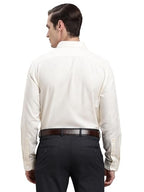 Turtle Men Cream Regular Fit Dobby Pure Cotton Formal Shirt