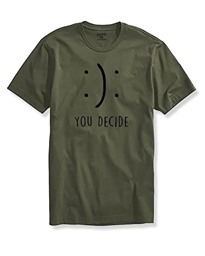 ADRO You Decide Mens Printed T-Shirts (RNR-M-DEC-OL_Olive_M)