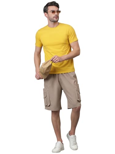 KOTTY Mens Cargo Shorts with Multiple Pockets  Ideal for Hiking & Adventure(Beige,M)