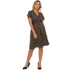 Campus Sutra Cotton Fit And Flare Casual Dress (Ss21Dr_Cswssdr231_L_Coffee_L)