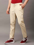 Thomas Scott MenS Solid Slim Fit Trouser Beige