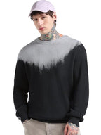 Bewakoof MenS Ombre Oversized Fit Full Sleeve Round Neck Pure Cotton Sweater_680216_Black_M