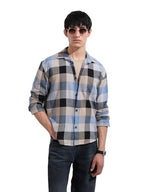 The Indian Garage Co Mens Relaxed Fit Checkered Cutaway Collar Long Sleeves Sweater