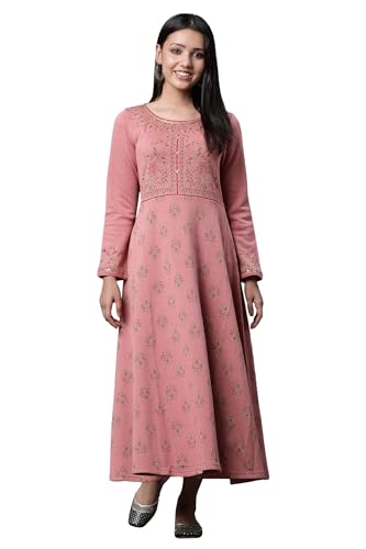 Aurelia Womens Polycotton A-Line Calf Length Dress (23NOA14728-704454_Rose Quartz