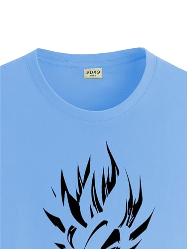ADRO Tshirt for Men | Printed T Shirt for Men | 100% Cotton T-Shirt |Printed T Shirt | T-Shirts | RN24-GOK-SK-L Sky Blue