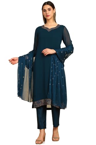 Soch Women Georgette Solid Suit Set